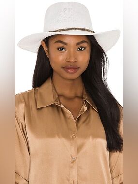 🤍🥥Nikki Beach Monte Carlo Sun Hat with beaded band - White - perfect condition🥥🤍